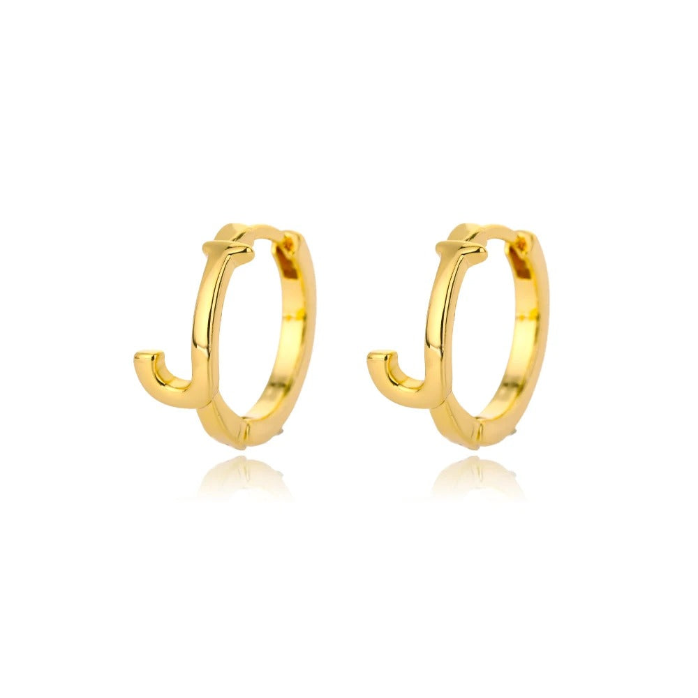 Minimal Initial Letter Stud Earrings