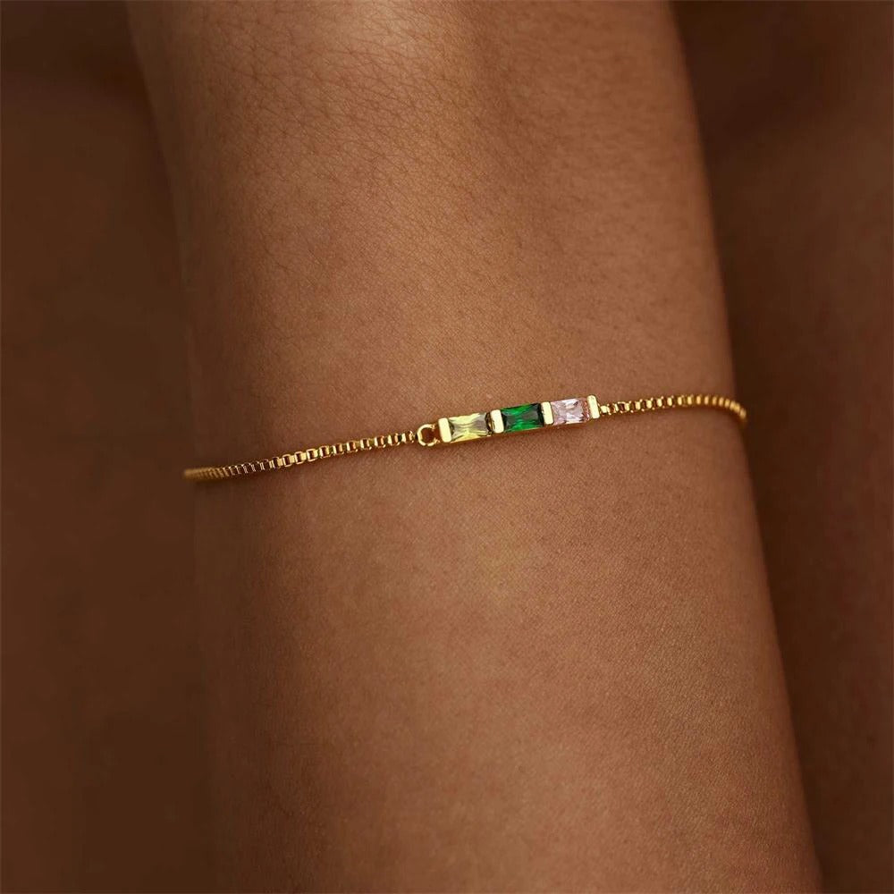 Thin Green Crystal Bracelet