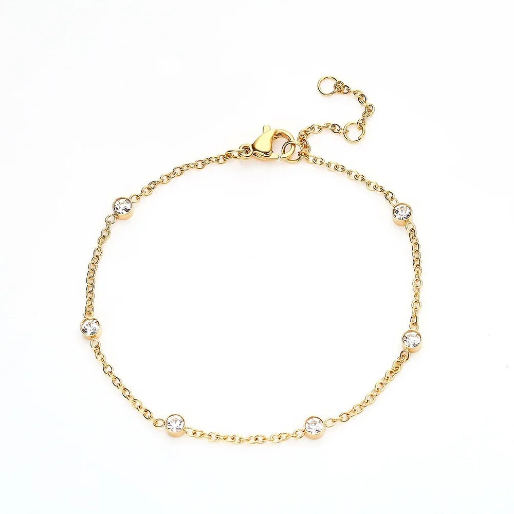Dainty Six Crystals Bracelet