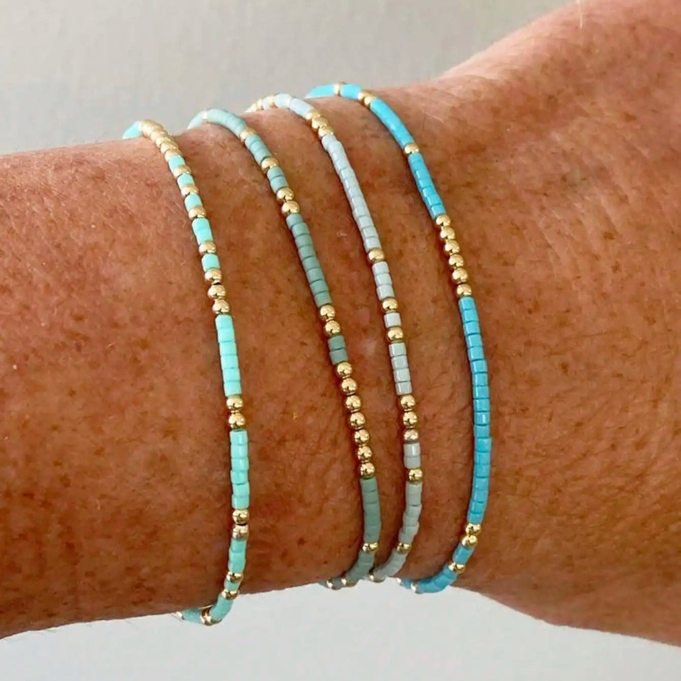 4pc Handmade Oceanic Bead Bracelets