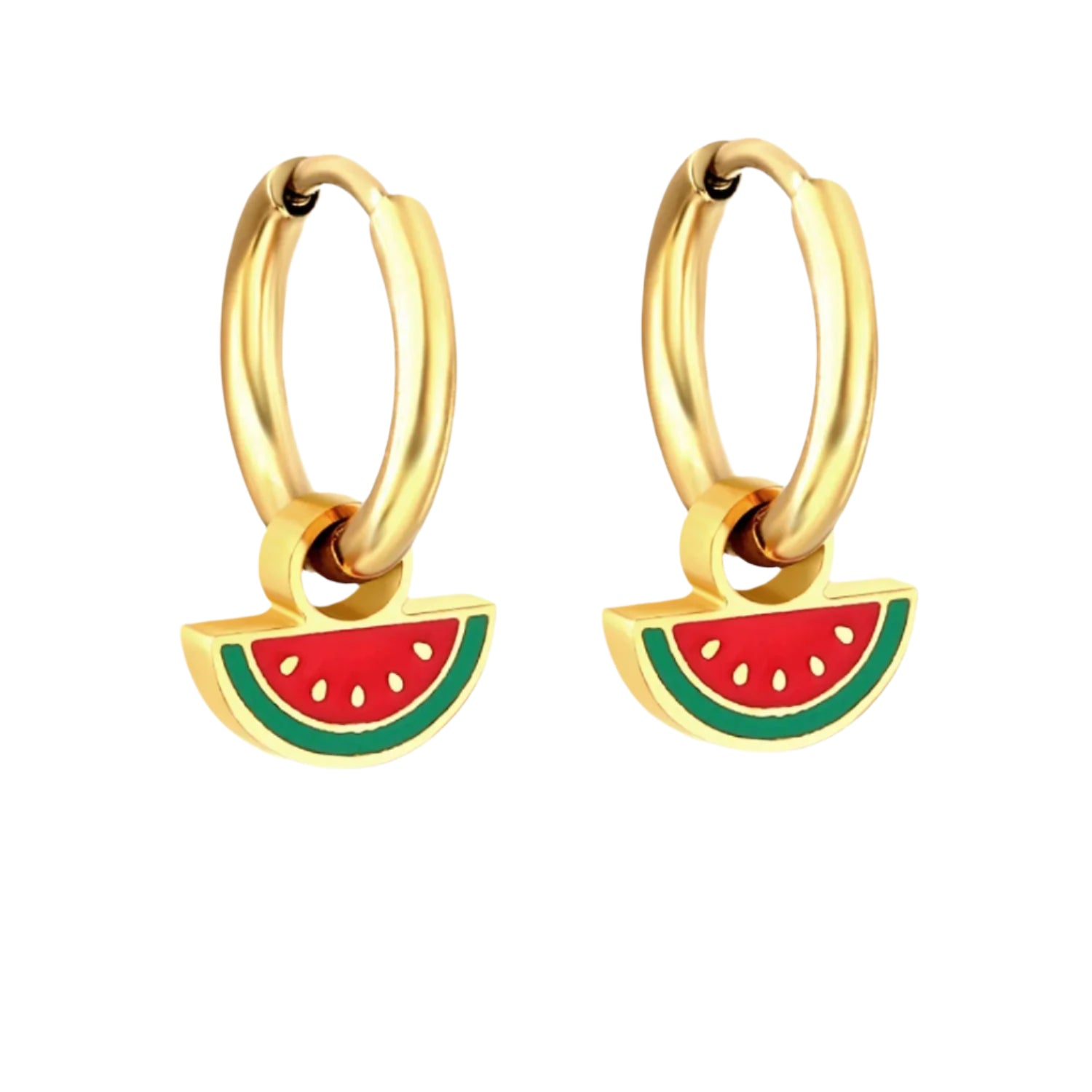 Dainty Watermelon Hoop Earrings