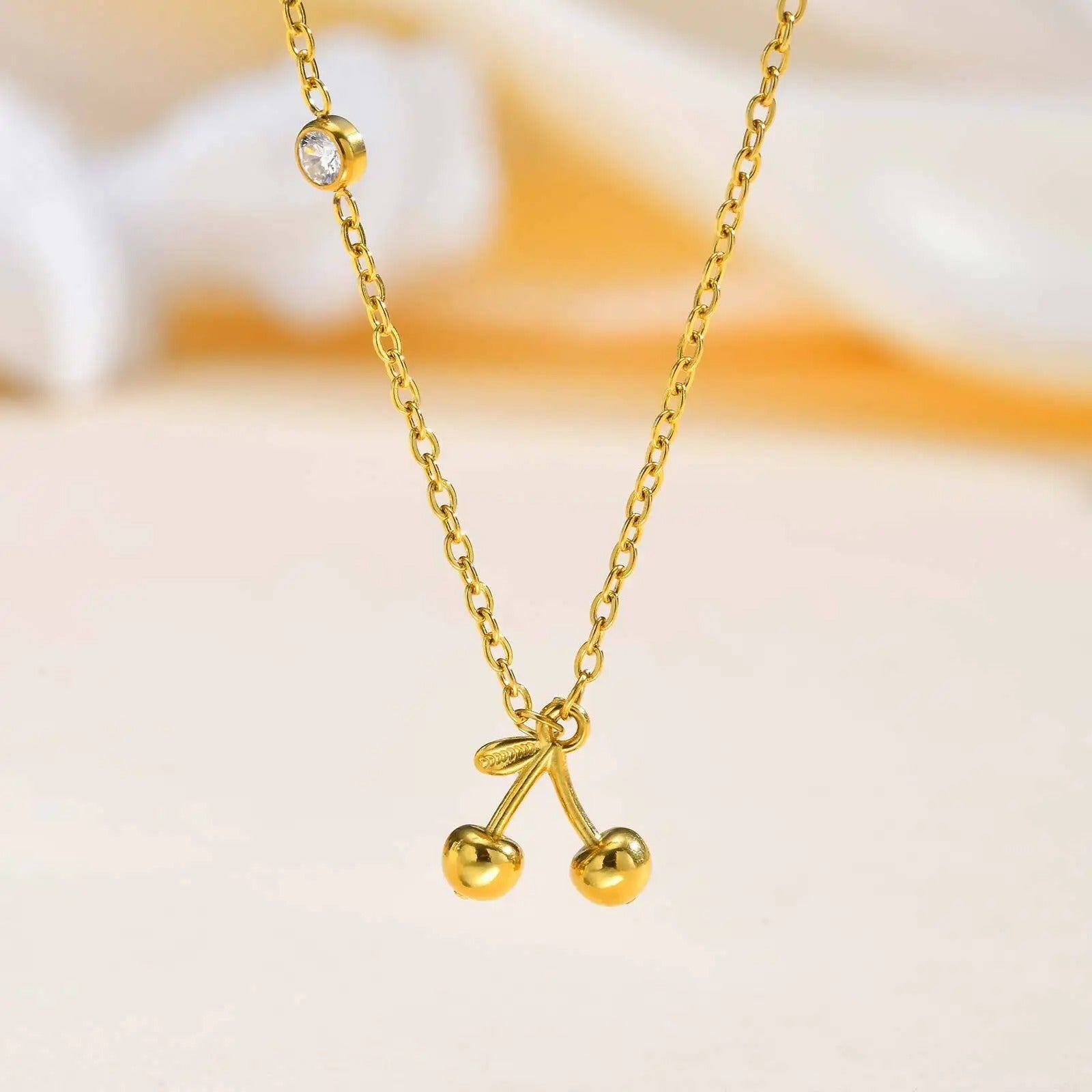 Sideway Cherry Necklace
