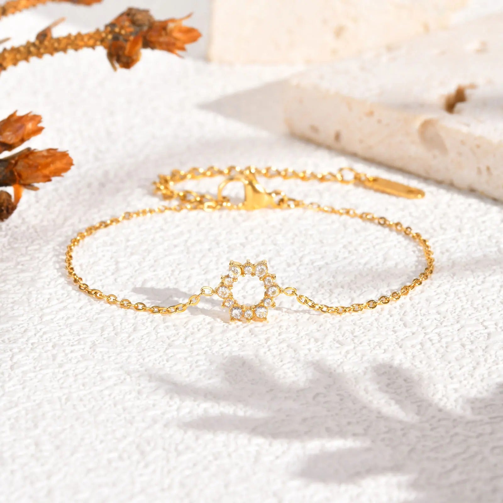 Diamond Sunflower Bracelet