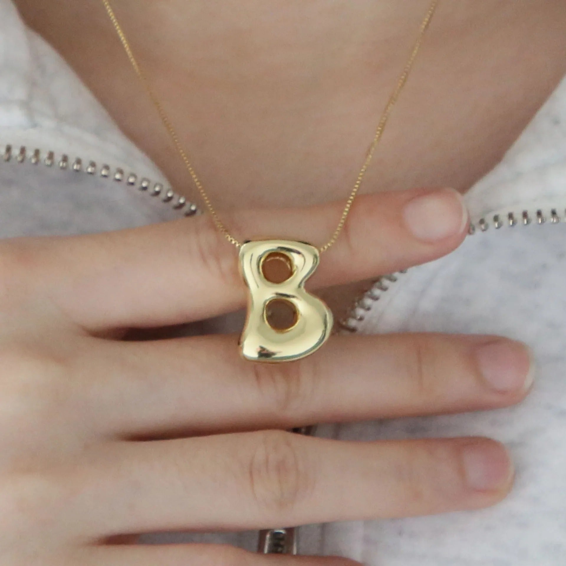 Chunky Balloon Initial Letter Necklace
