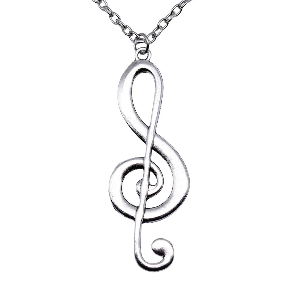 Antique Big Musical Note Necklace