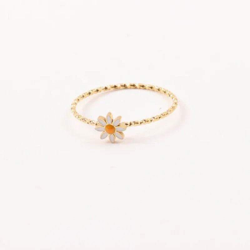 Pattern Sunflower Thin Ring