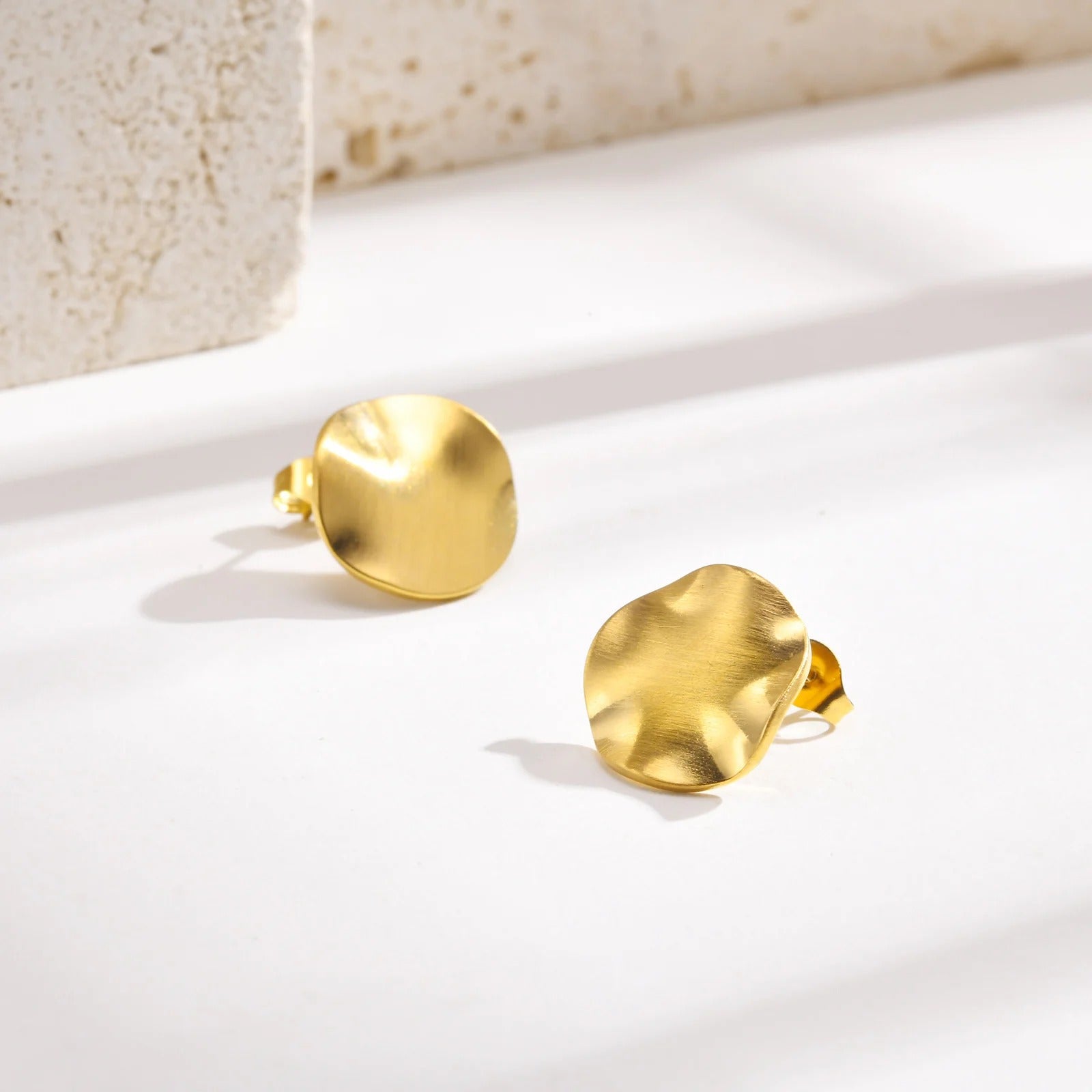 Disc Stud Earrings