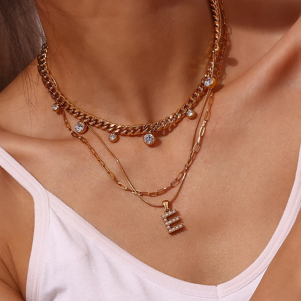 Pearl Letter Initial Necklace