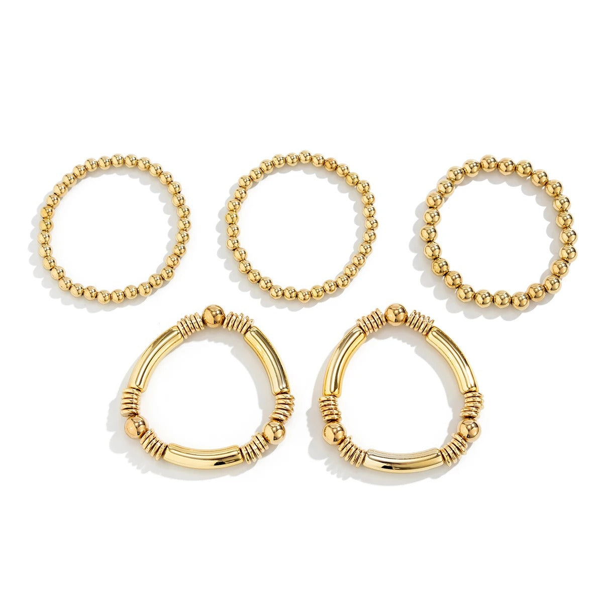 Chunky Round Bead Bracelet Stack