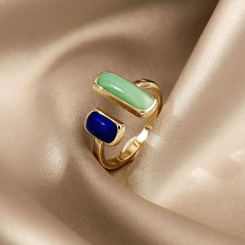 Geometric Dripping Shapes Ring