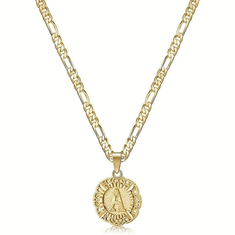 Round Letter Initial Necklace