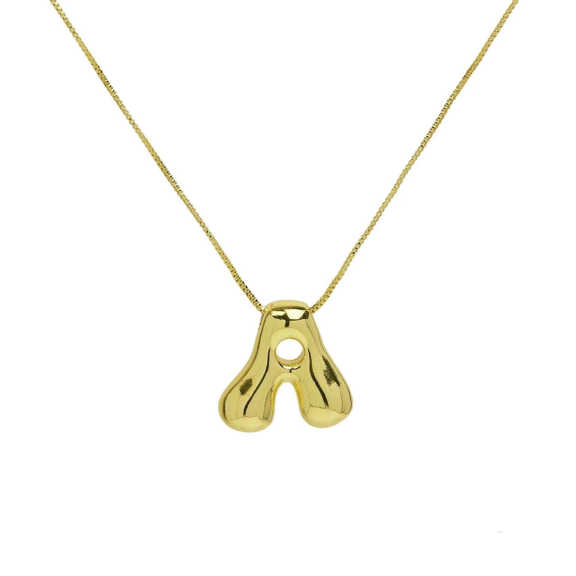 Chunky Balloon Initial Letter Necklace
