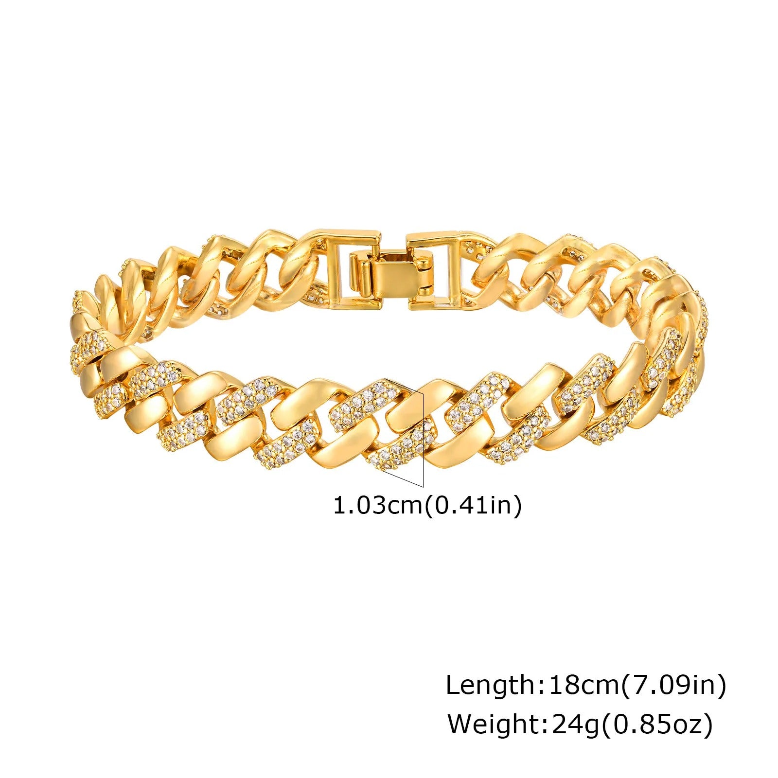 4pc Chunky Link Stackable Bracelet Set