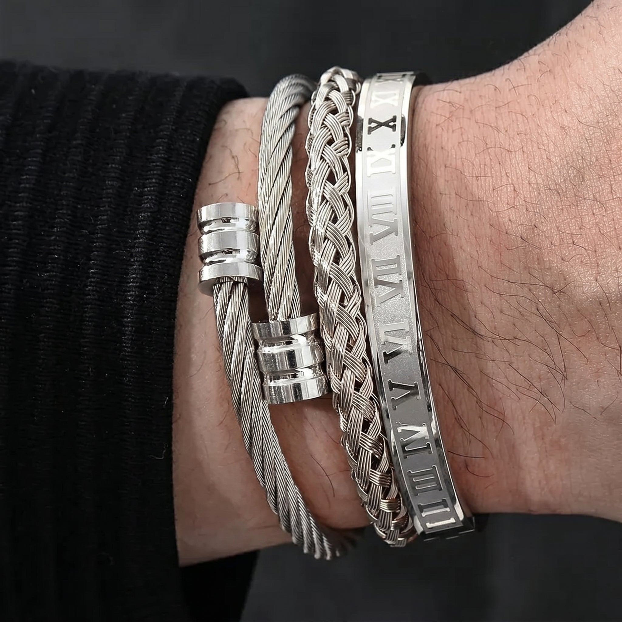 3pc Numeral Bracelet Stack