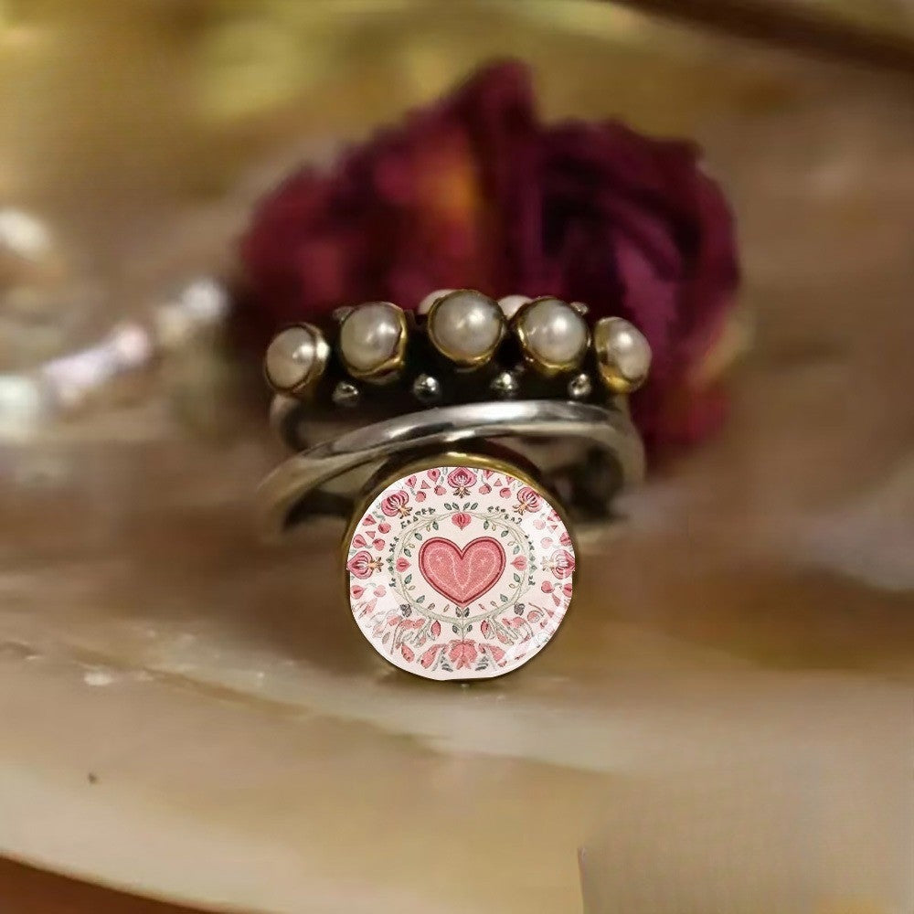 Floral Heart Statement Ring