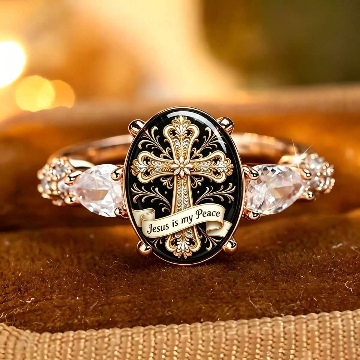 Jesus Is My Peace Filigree Ring