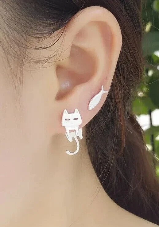 Cat and Fish Earrings