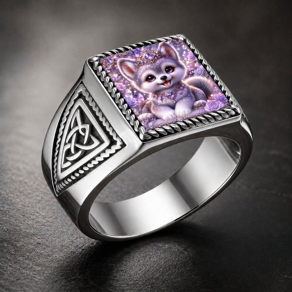 Purple Puppy Square Ring