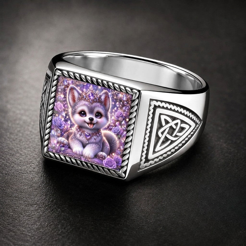 Purple Puppy Square Ring