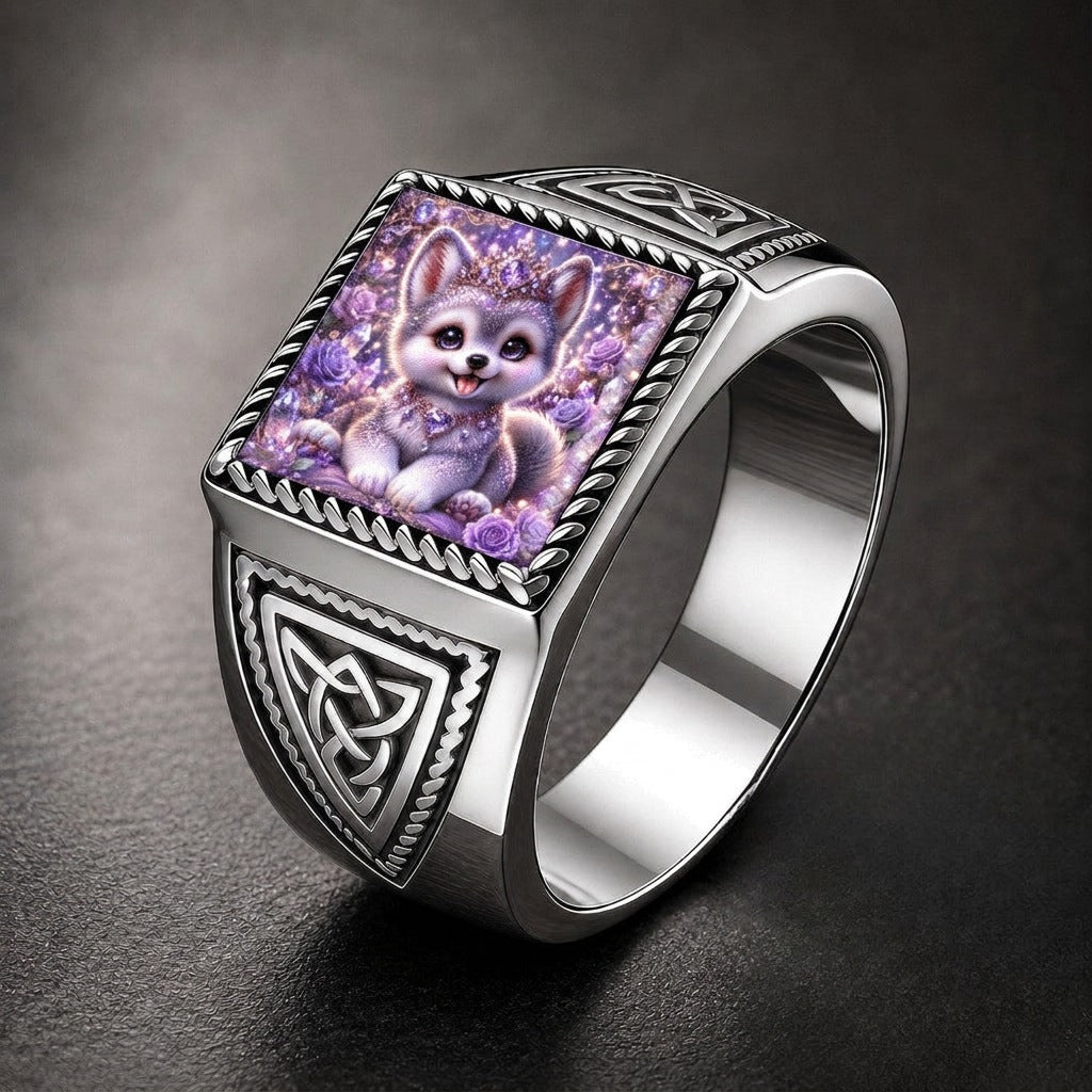 Purple Puppy Square Ring