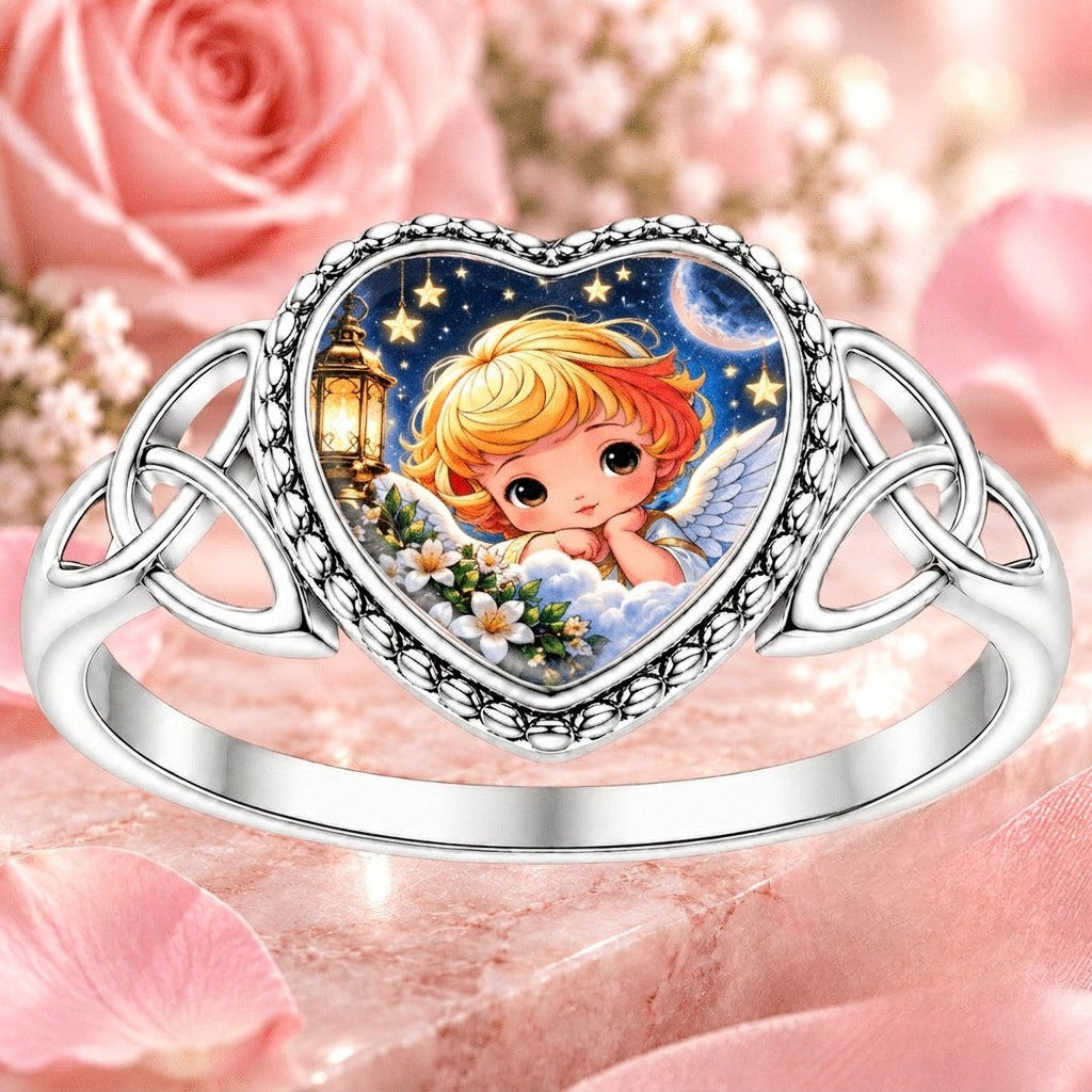 Starry Night Angel Heart Ring