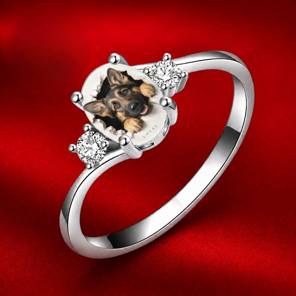 German Shepherd Portrait Ring
