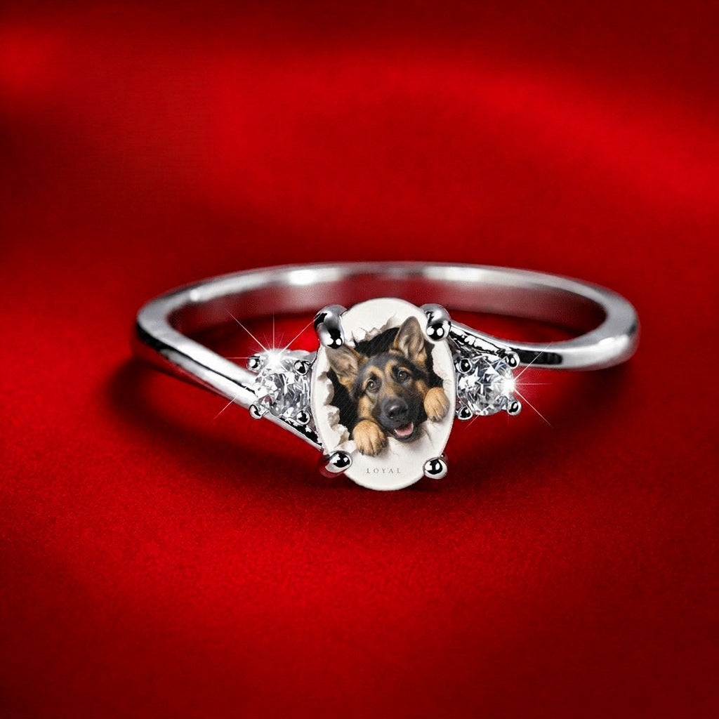 German Shepherd Portrait Ring