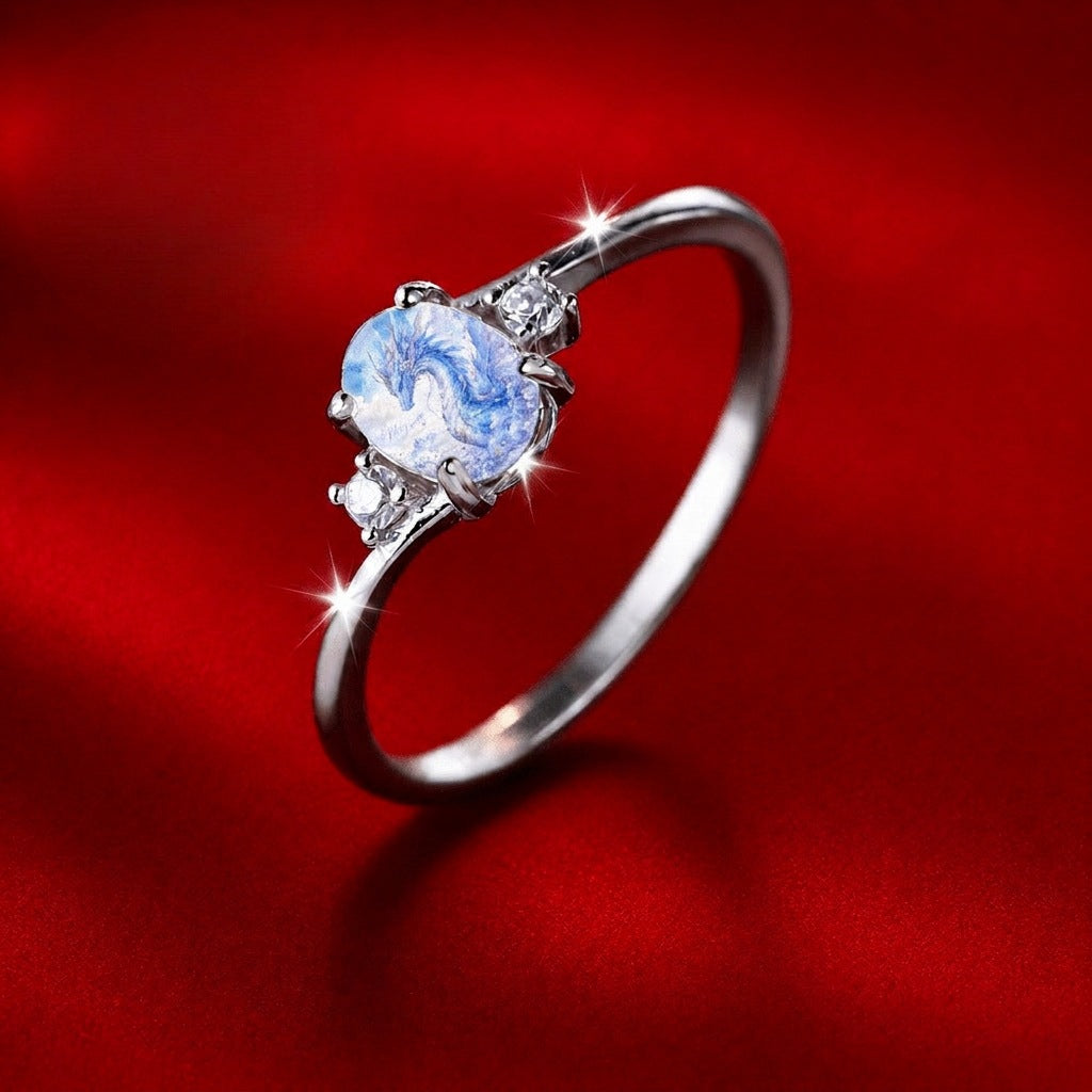 Blue Dragon Oval Ring