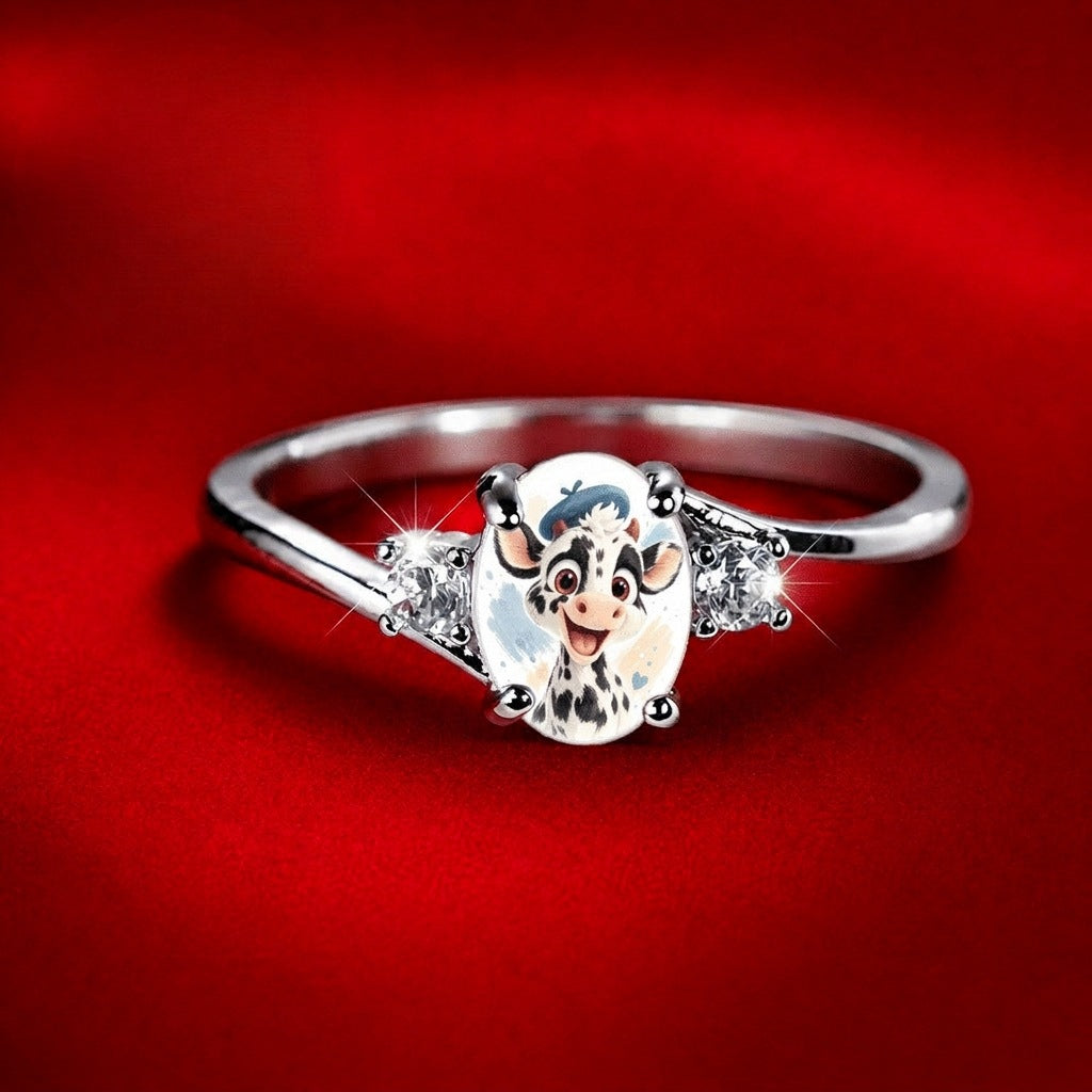 Spotted Calf Portrait Ring