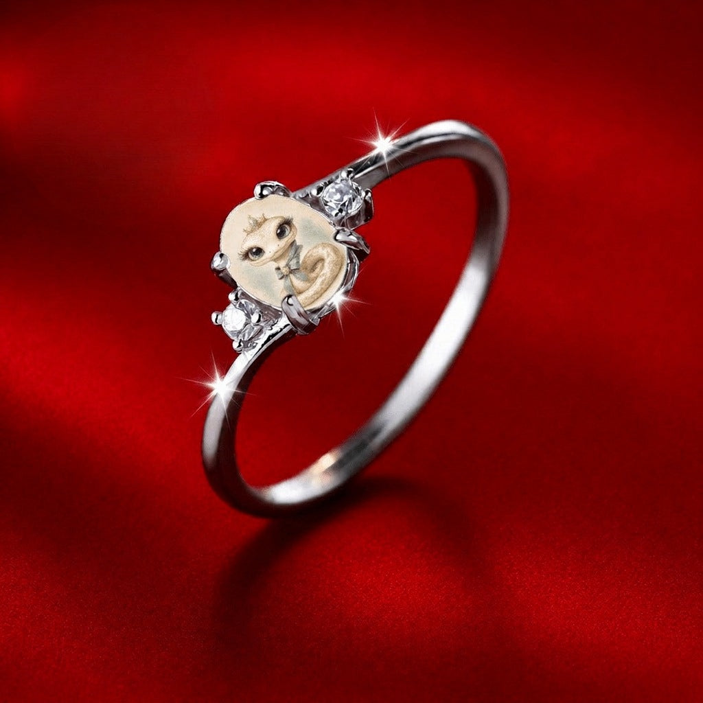 Crowned Snake Portrait Ring