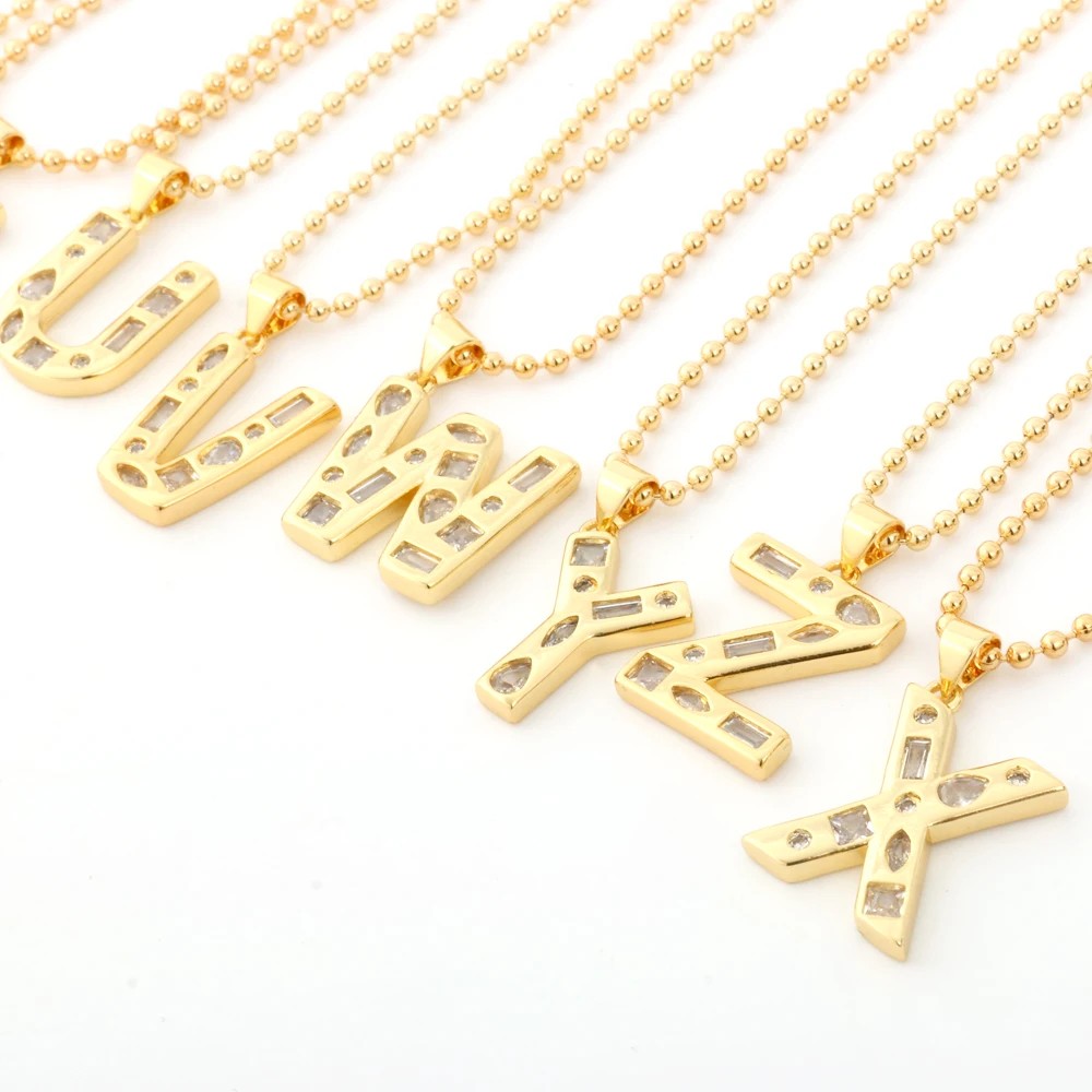 Open Frame Letter Initial Necklace
