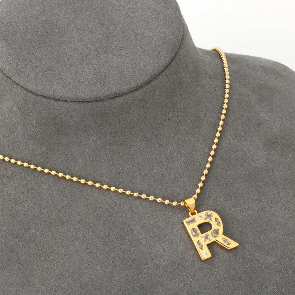 Open Frame Letter Initial Necklace