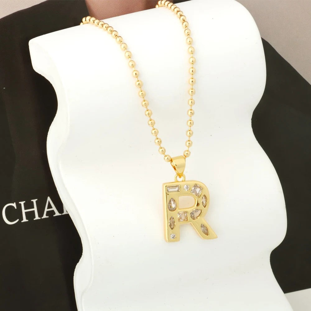 Open Frame Letter Initial Necklace