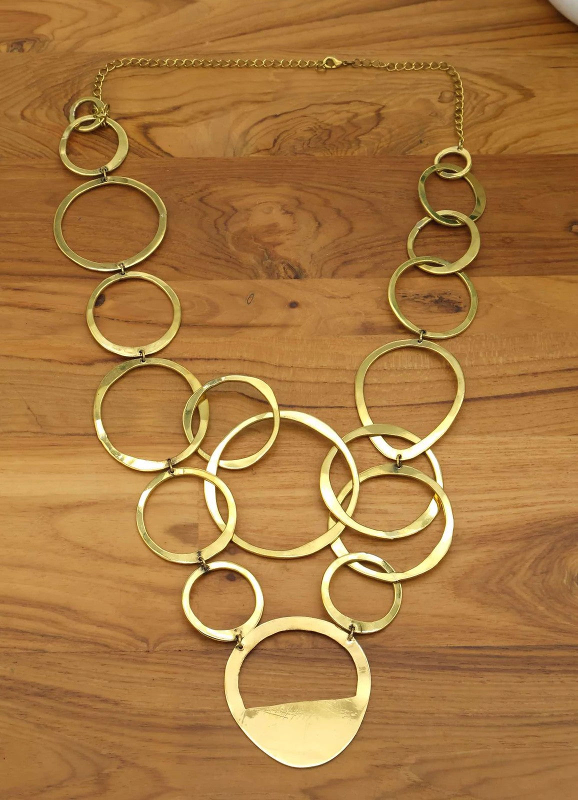 Brass Circle Link Necklace