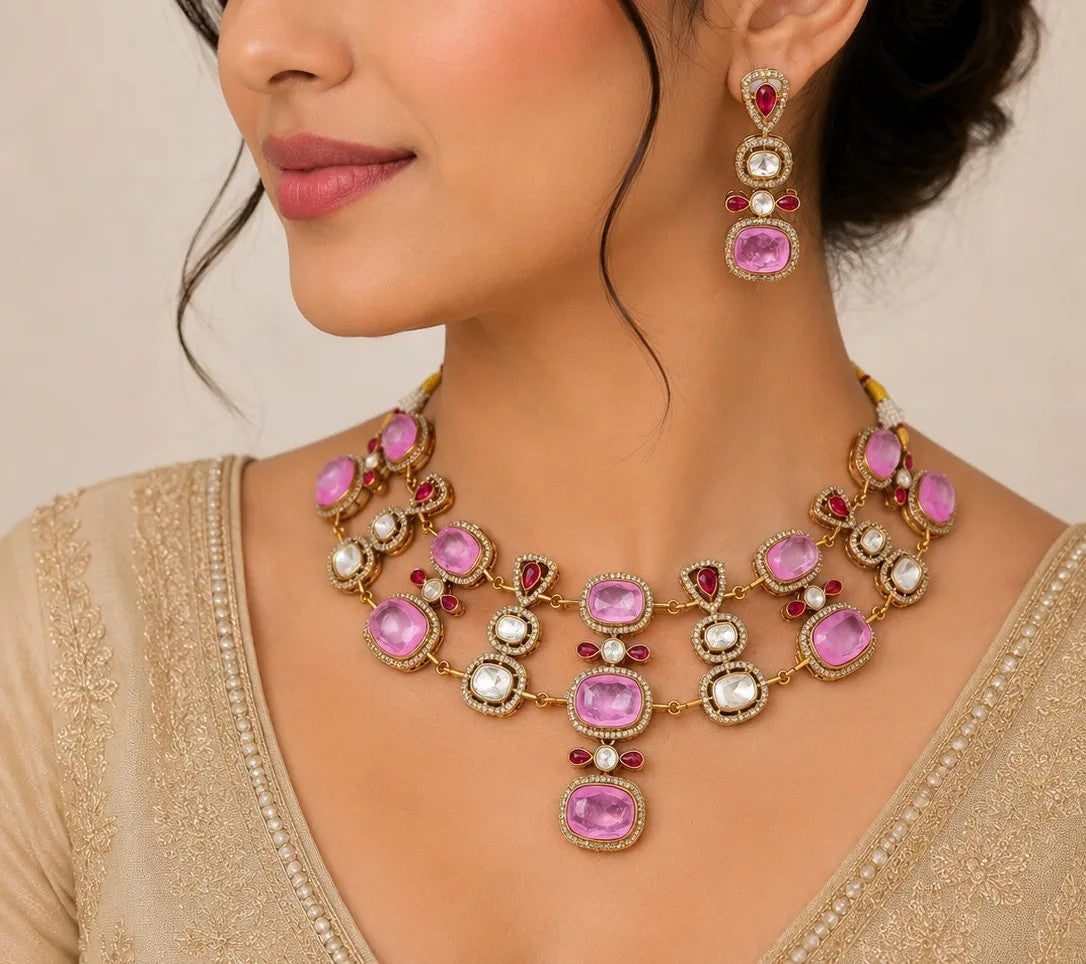 Kundan Floral Necklace Set