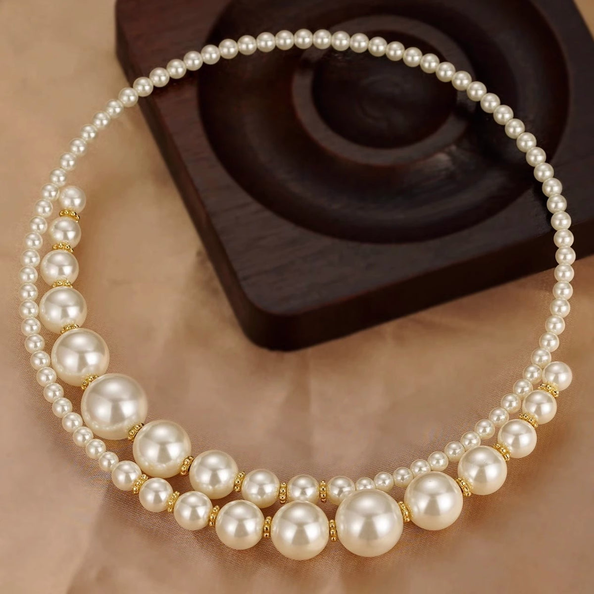 Graduated Pearl Bib Necklace