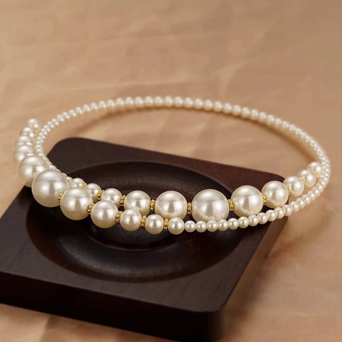 Graduated Pearl Bib Necklace