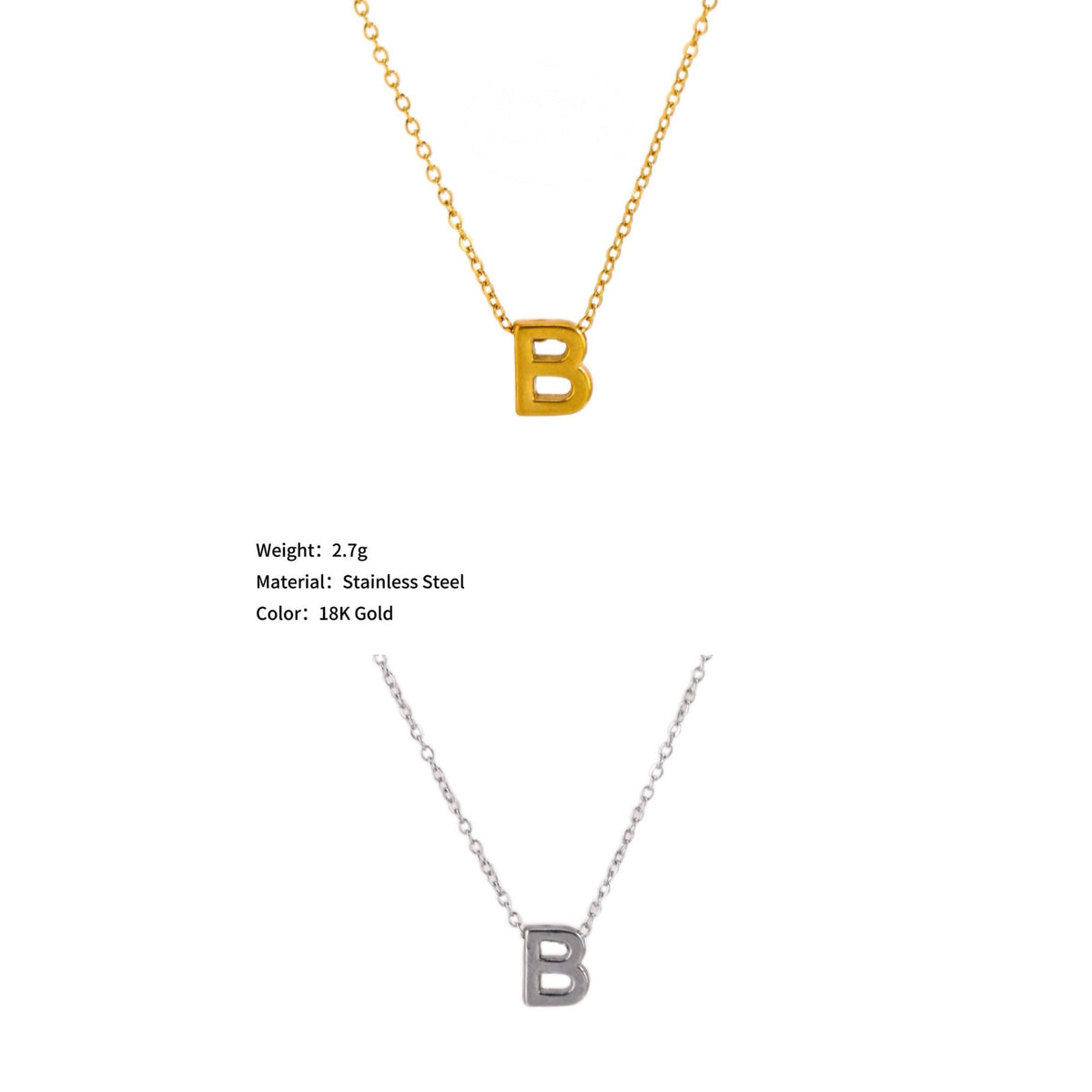 Mini Block Letter Initial Necklace