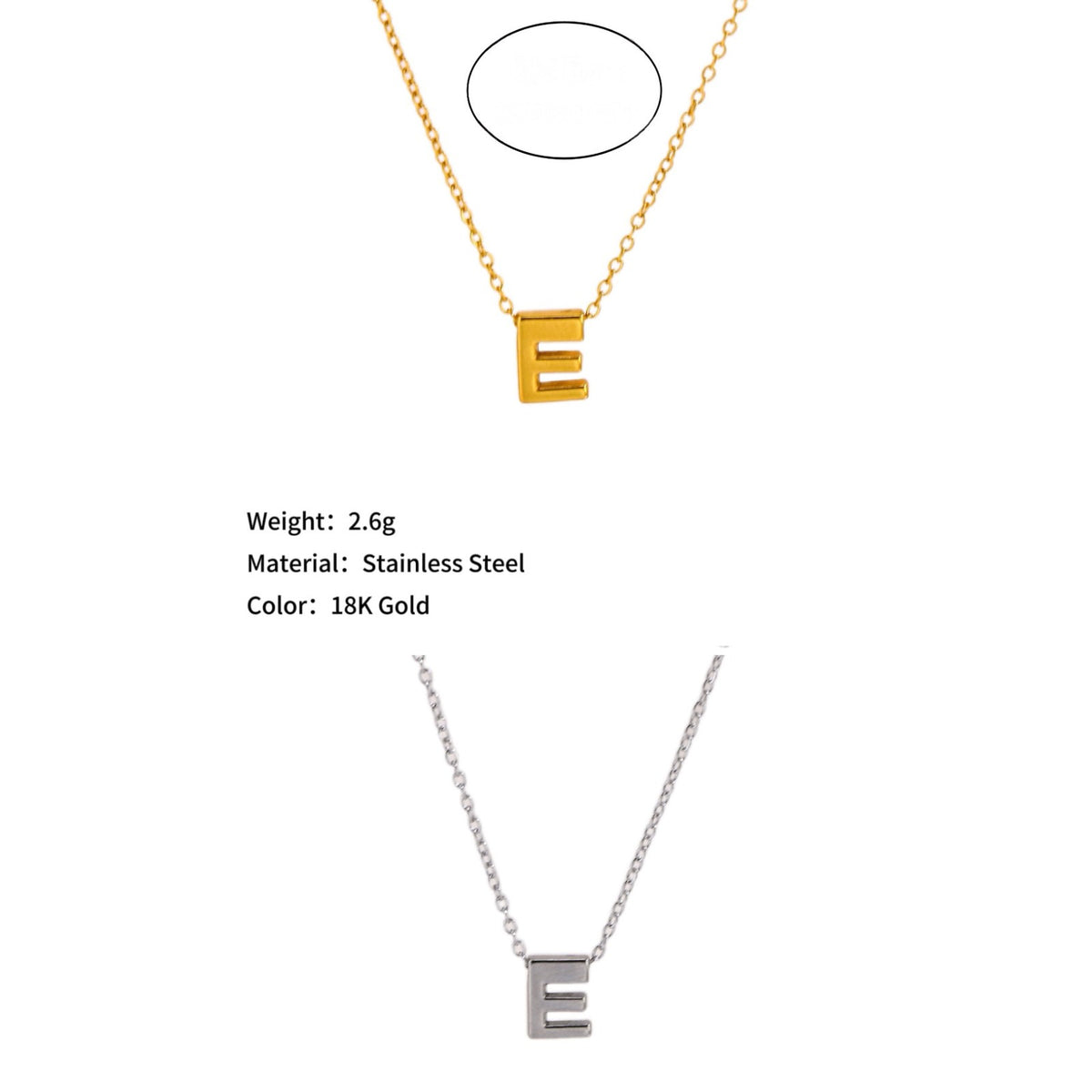 Mini Block Letter Initial Necklace