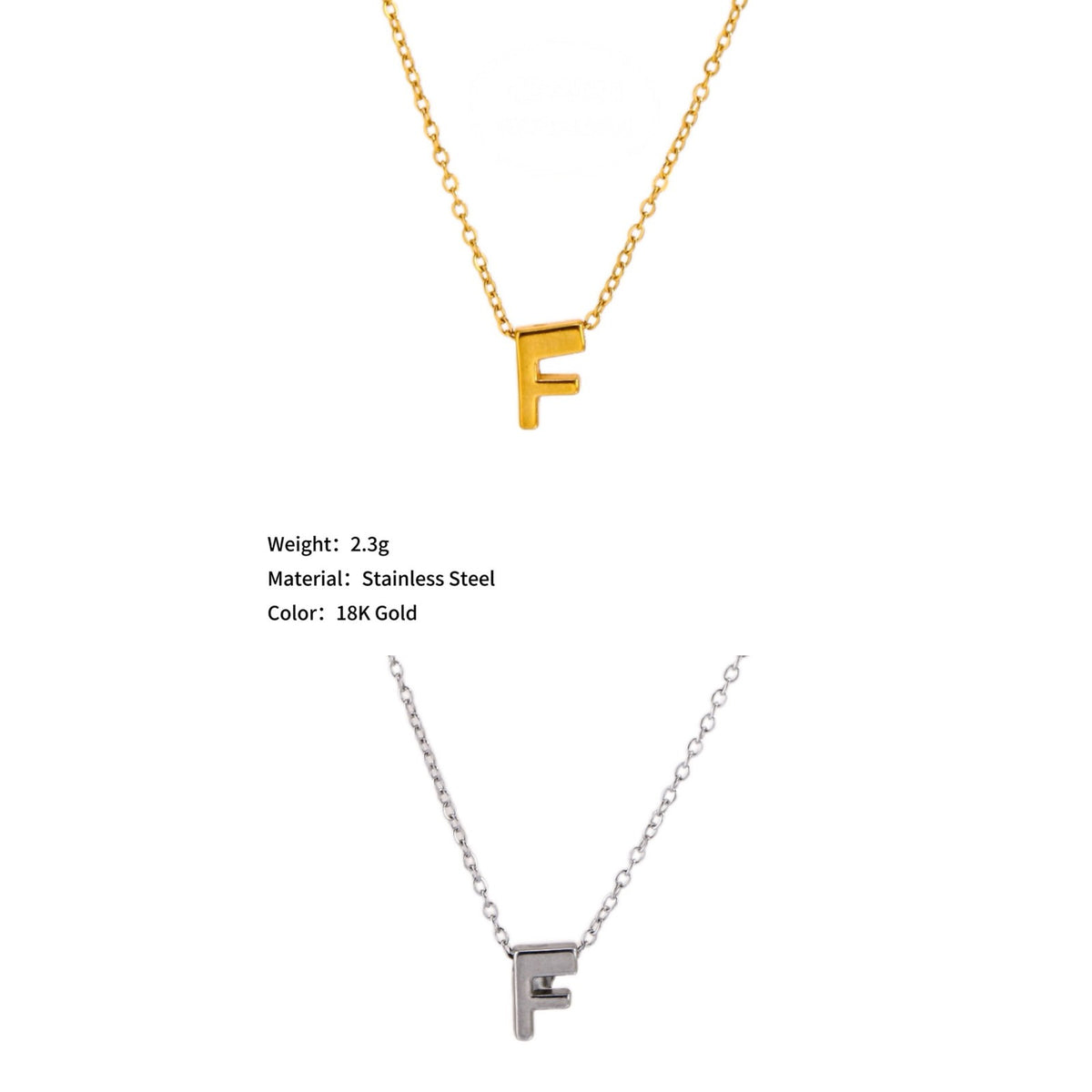 Mini Block Letter Initial Necklace