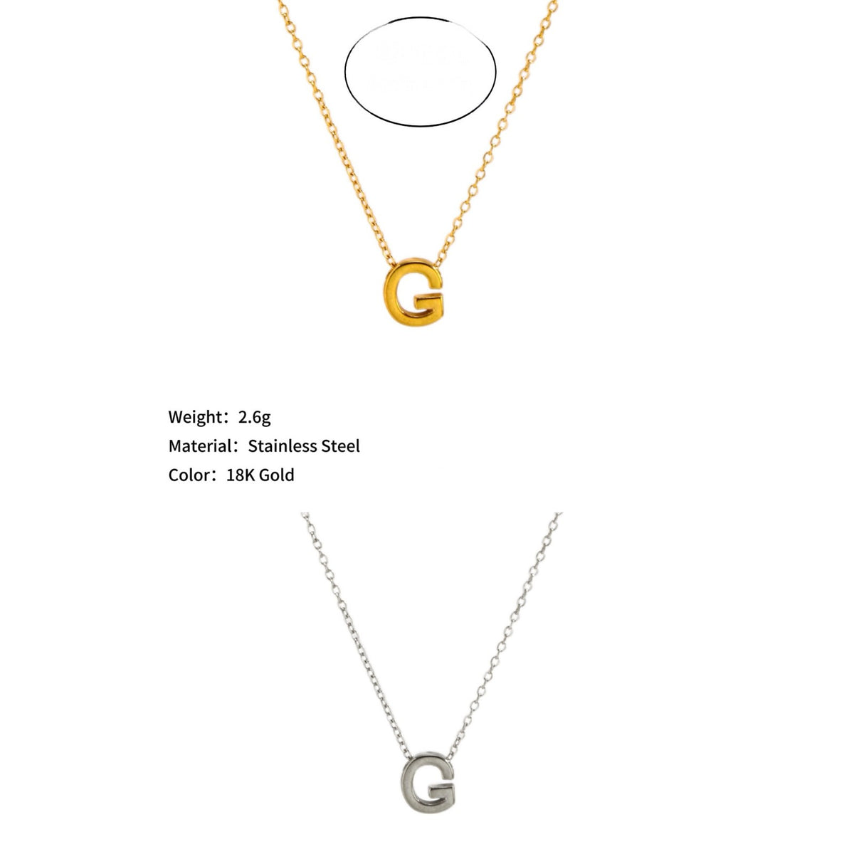 Mini Block Letter Initial Necklace