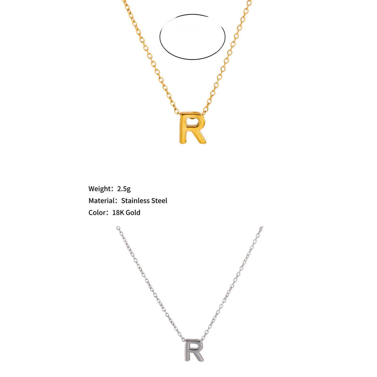 Mini Block Letter Initial Necklace