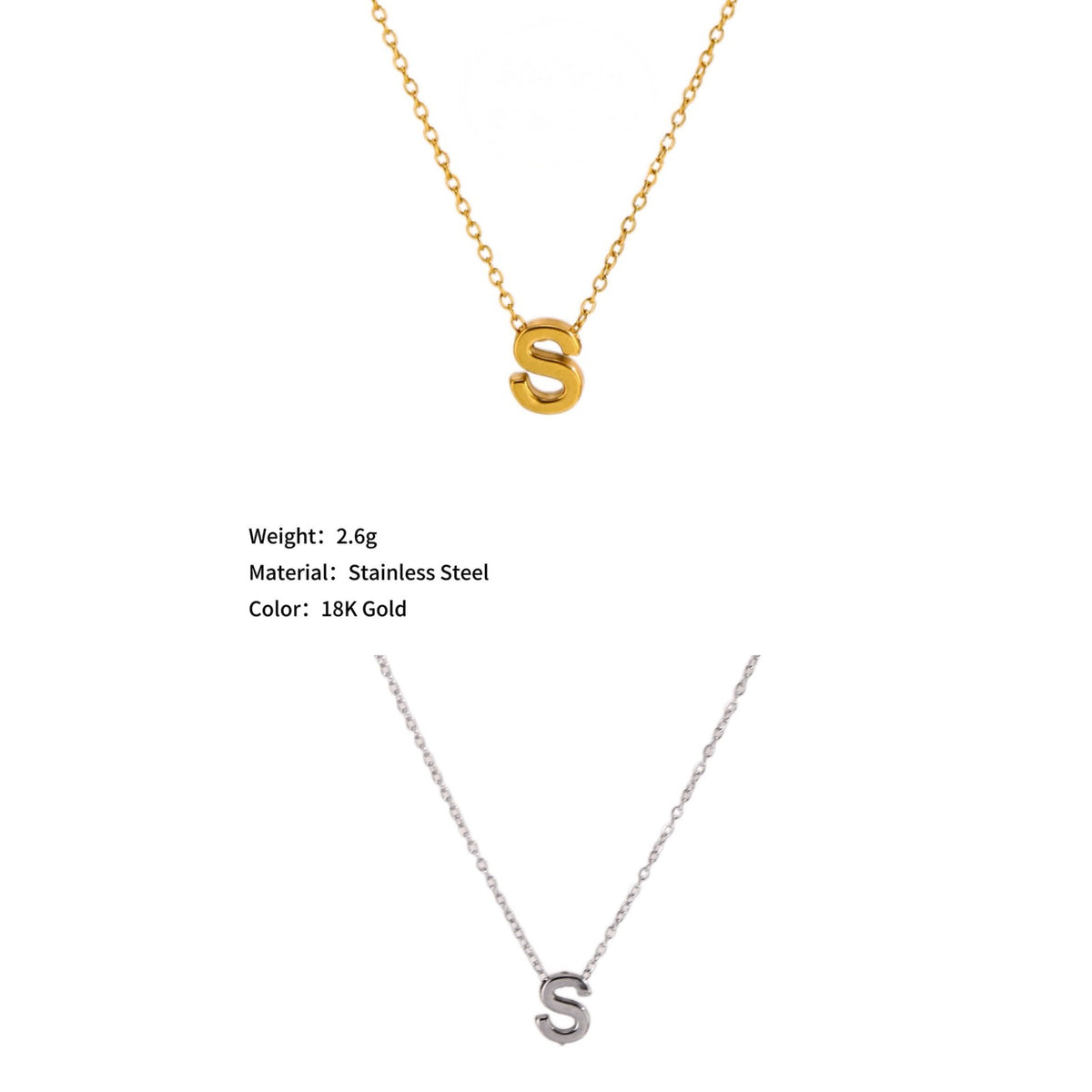 Mini Block Letter Initial Necklace