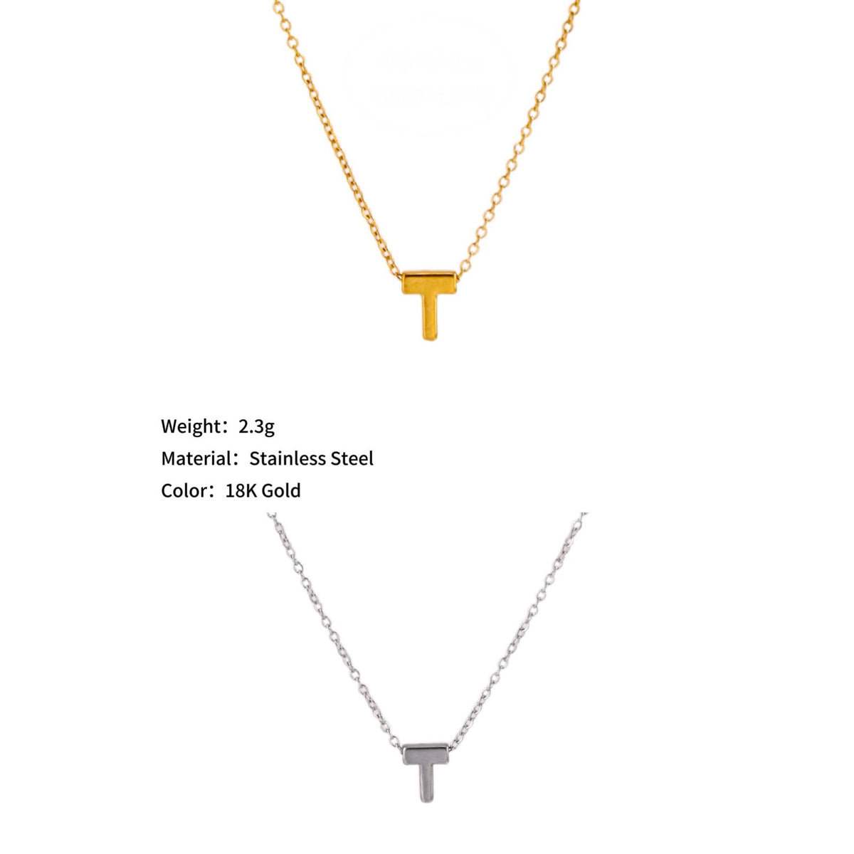 Mini Block Letter Initial Necklace