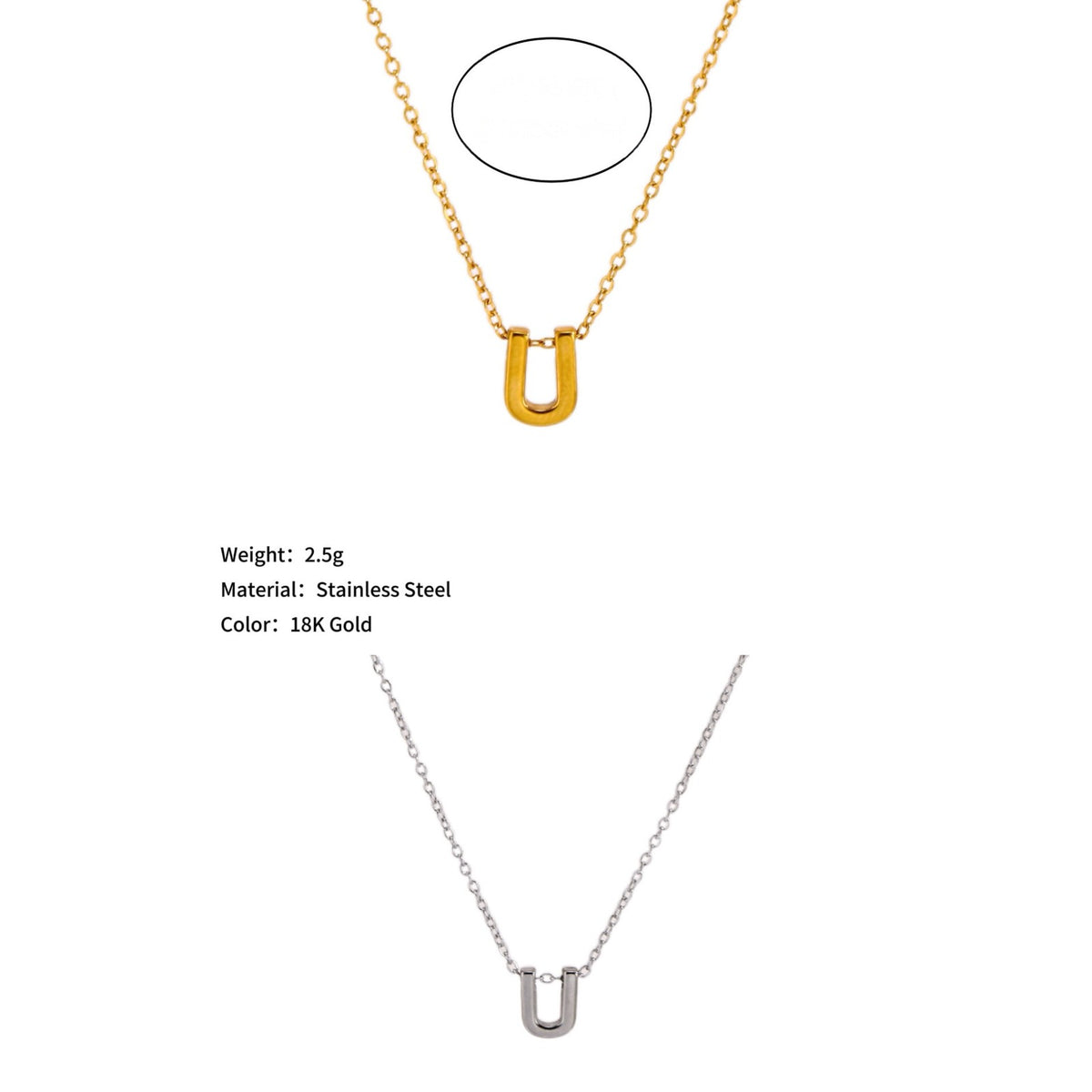 Mini Block Letter Initial Necklace