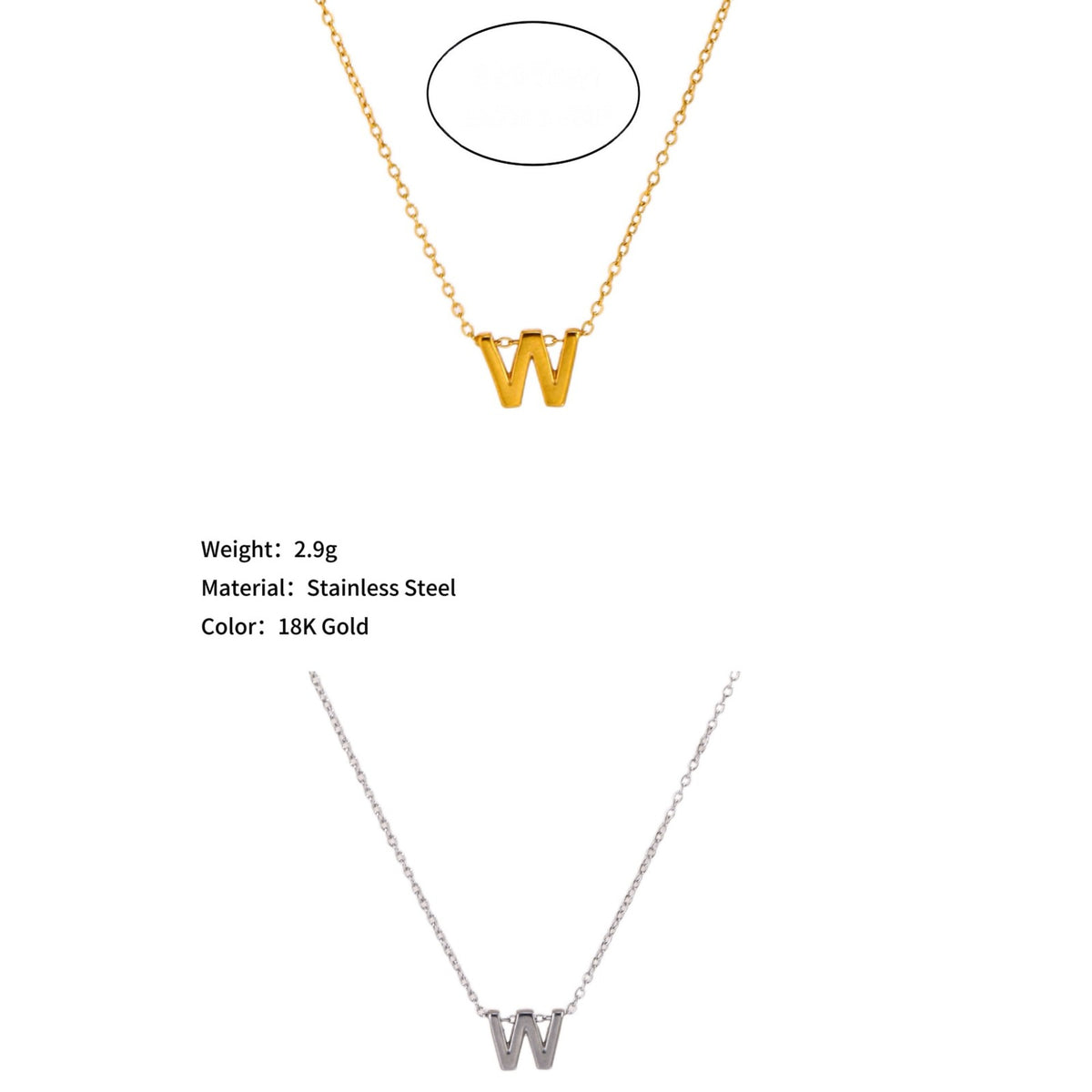 Mini Block Letter Initial Necklace