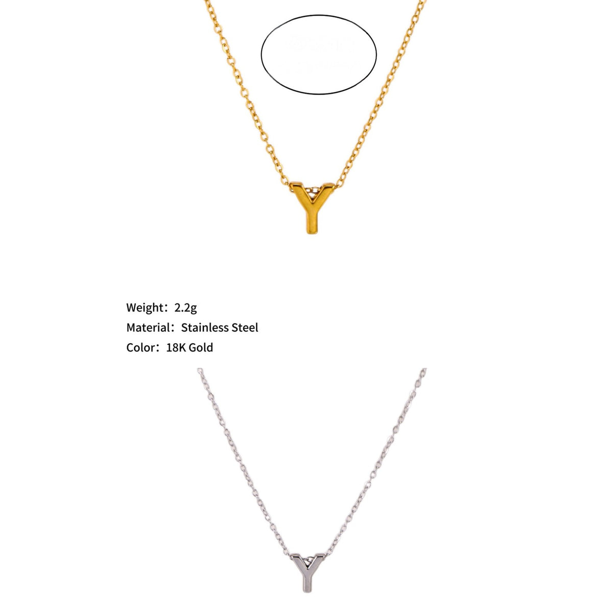 Mini Block Letter Initial Necklace