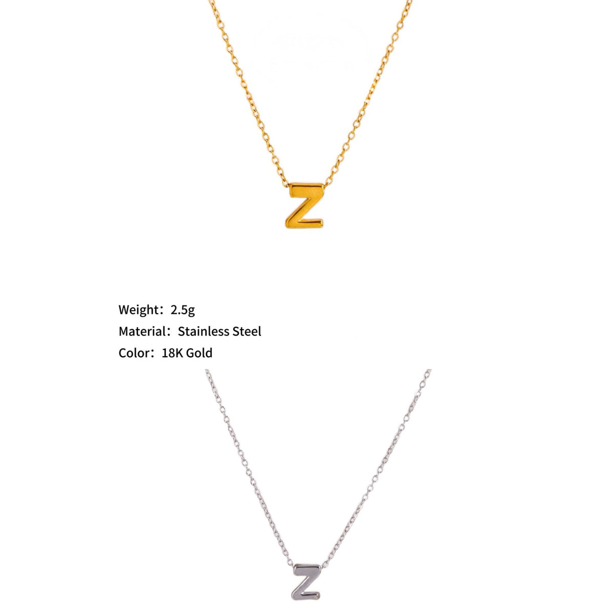 Mini Block Letter Initial Necklace