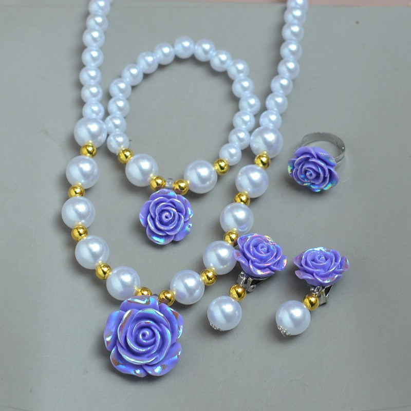 Rose Pearl Jewelry Set