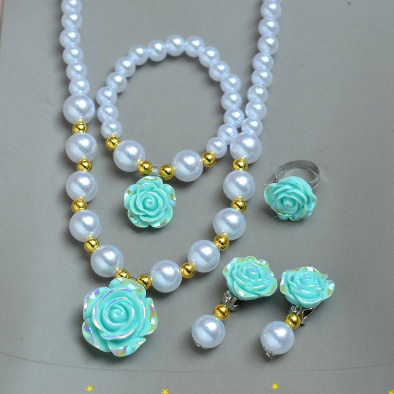 Rose Pearl Jewelry Set